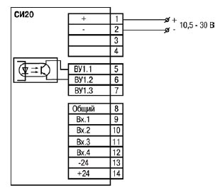 Схема подключения прибора СИ20-24.Х.К