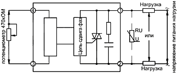 Схема включения в цепь коммутации ТТР серии HD-xx44.VA