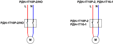 Схема подключения однофазной нагрузки к реле давления серии РДН