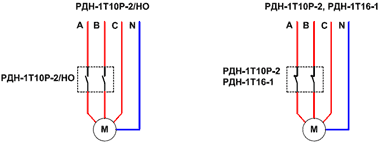 Схема подключения трехфазной нагрузки к реле давления серии РДН
