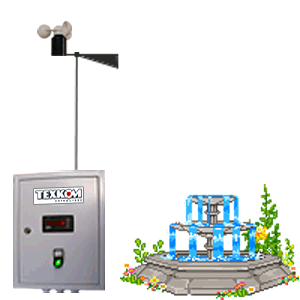 шкаф для измерения скорости ветра и аварийного отключения фонтана при превышении предельного значения