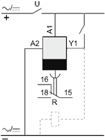 Схема подключения реле серии RE17RCMU, функция C