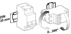 1. Крепление защёлкиванием на DIN-рейку шириной 35 мм;<br> 2. Любое установочное положение