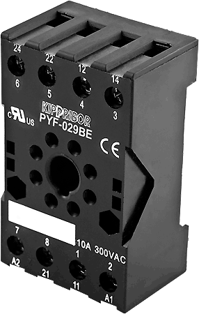 Колодки монтажные серий PYF-029BE и PYF-039BE для 2- и 3-контактных промежуточных реле