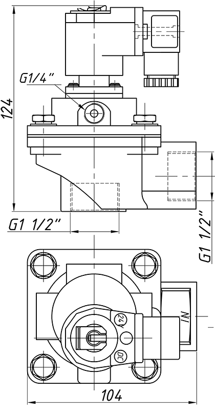 Габаритный чертеж WBM030-10-20-AC220V