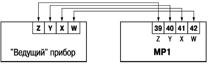 Схема подключения модуля к «ведущему» прибору