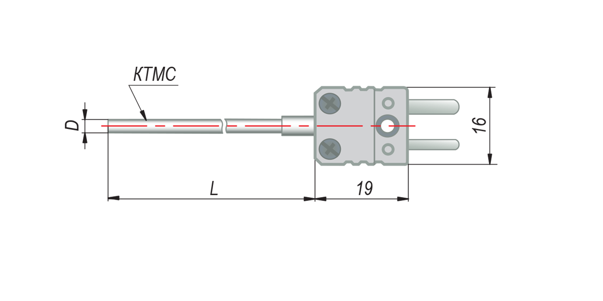Конструктивные исполнения термопар с кабельным выводом модель 364