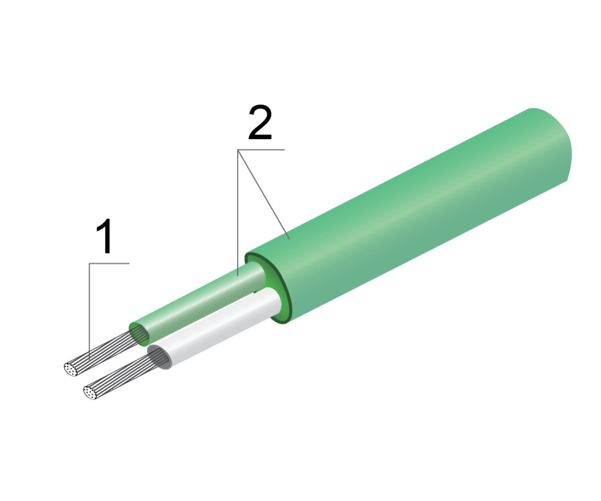 Провод термопарный К 2×0,35 СС 4,6 мм